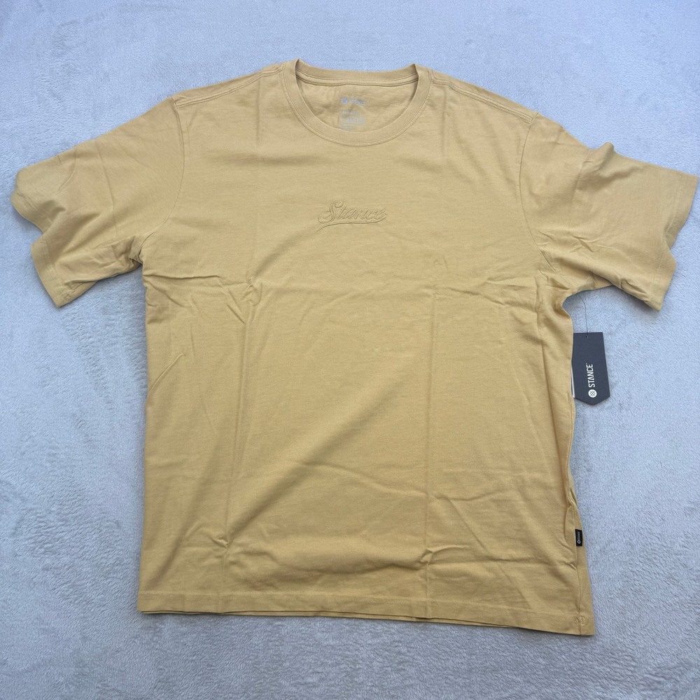 Stance Shirt Mens XXL Studio‎ Tee Yellow Embroidered Logo Streetwear Summer